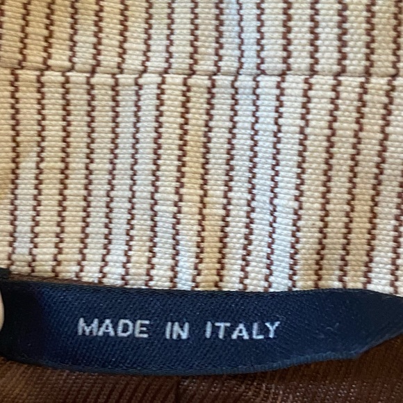 Brooks Brothers 2 PC Womens Tan w Brown Pinstripes Jacket & Skirt Set / Size 16 - Picture 15 of 16